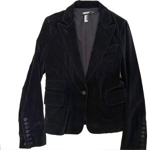 DKNY Women's Elegant Black Velvet Blazer